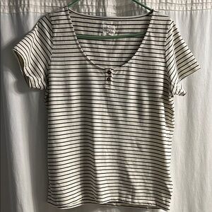 People Tree-Women's Striped Cream Top
